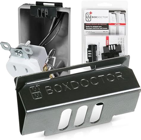 clip on electrical box|electrical outlet box repair clips.